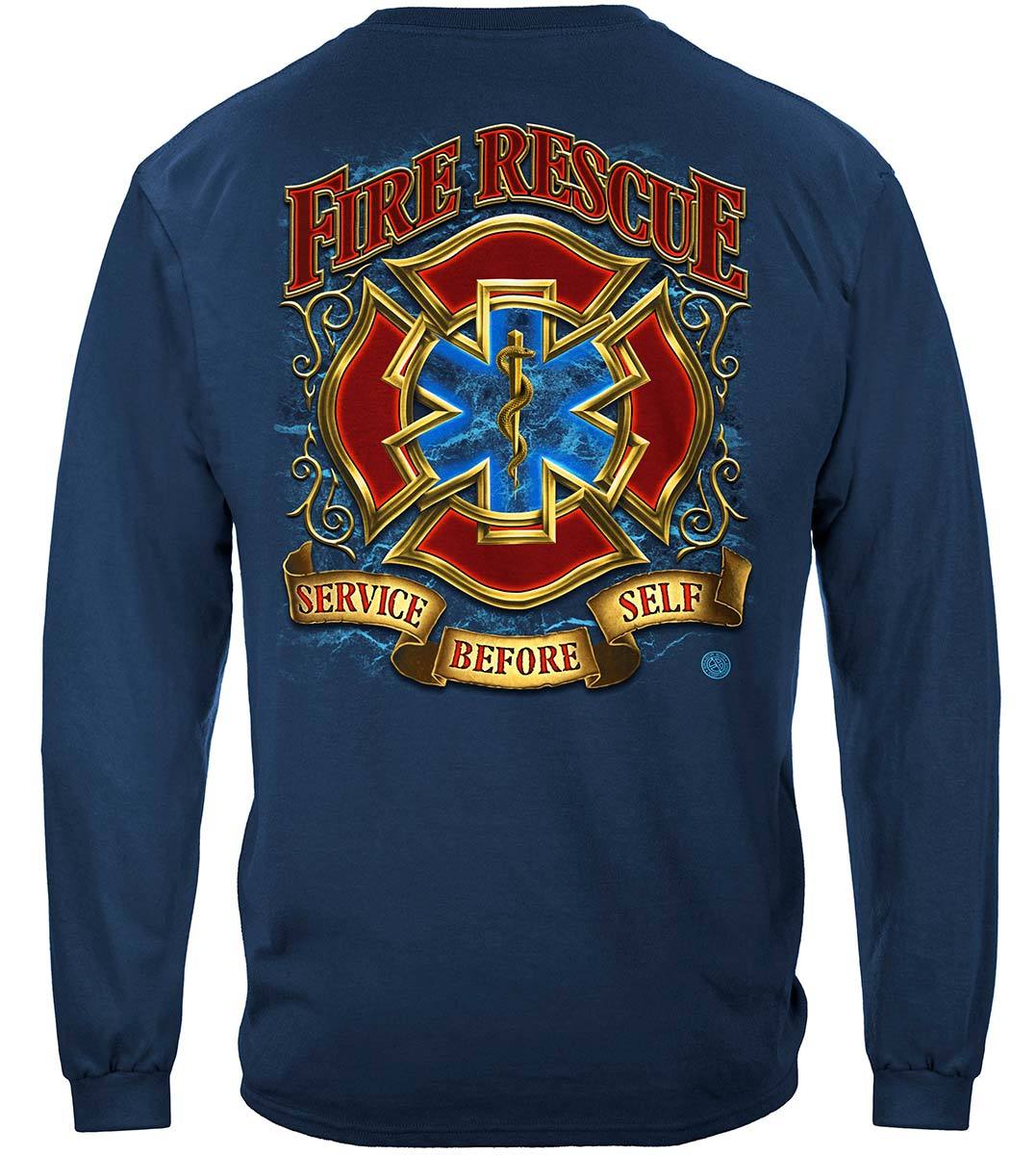 Fire Rescue Gold Shield Premium Hooded Sweat Shirt