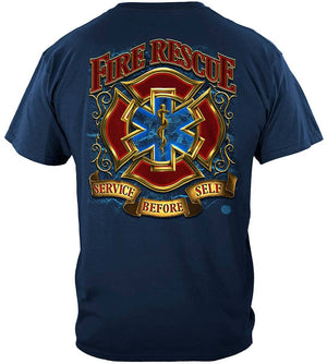 More Picture, Fire Rescue Gold Shield Premium Hooded Sweat Shirt