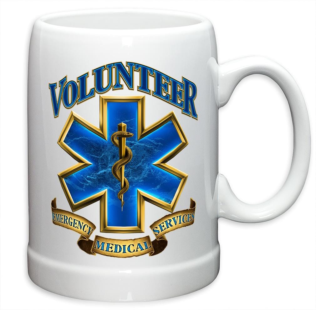 Volunteer EMS EMT Stoneware White Coffee Mug Gift Set
