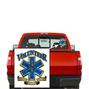 More Picture, Volunteer EMS Gold Shield Premium Reflective Decal