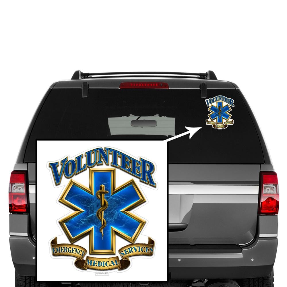 Volunteer EMS Gold Shield Premium Reflective Decal