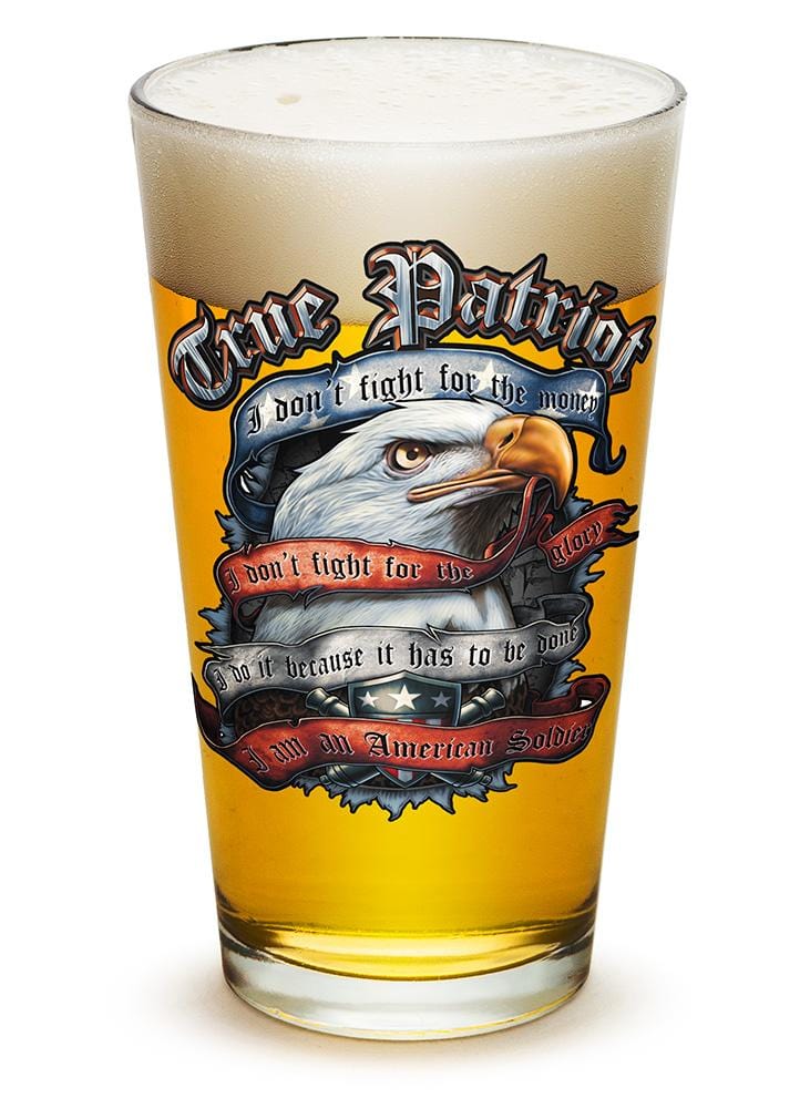 True Patriot US Flag 16oz Pint Glass Glass Set