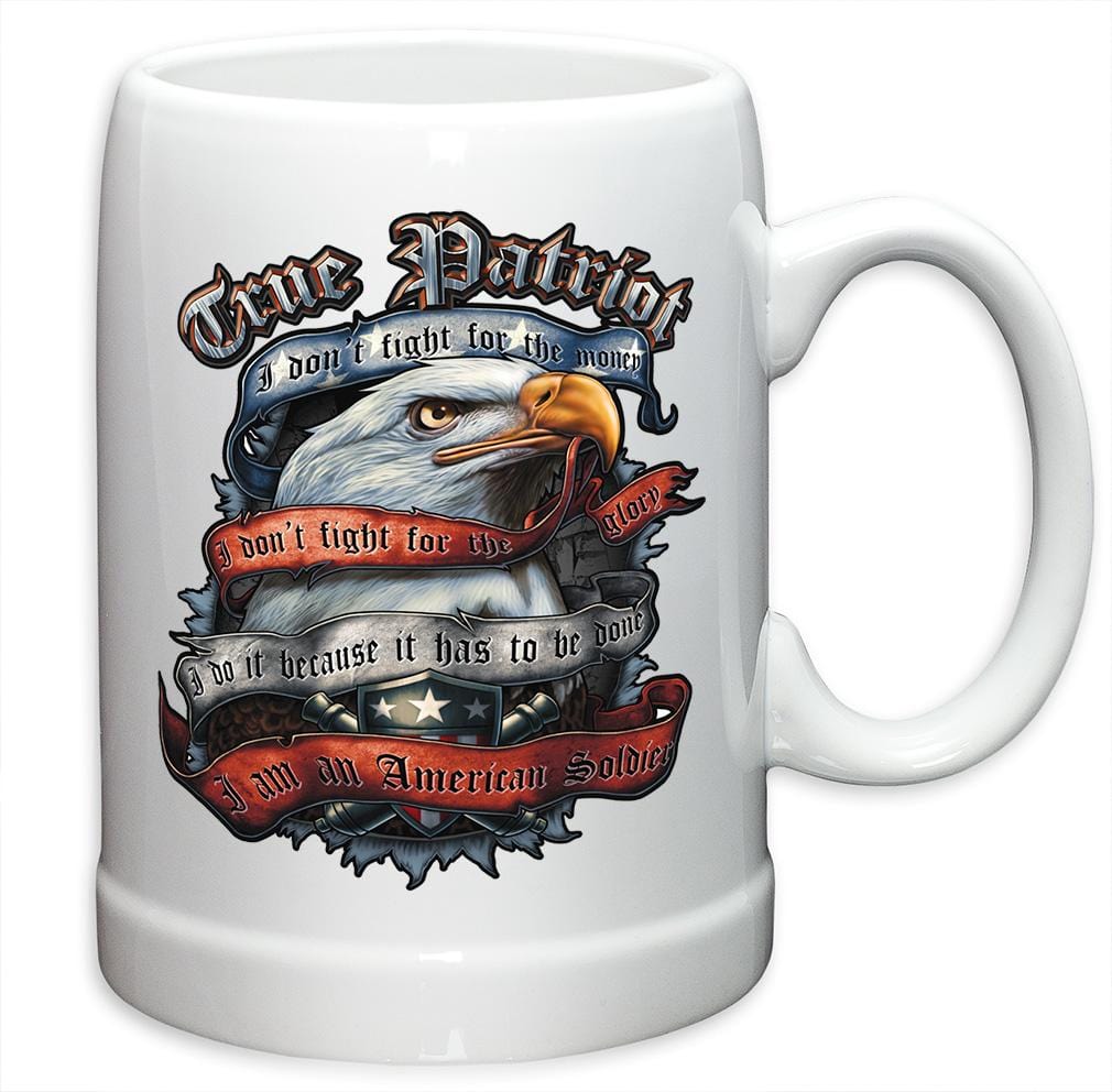 Patriotic True Patriot Stoneware White Coffee Mug Gift Set