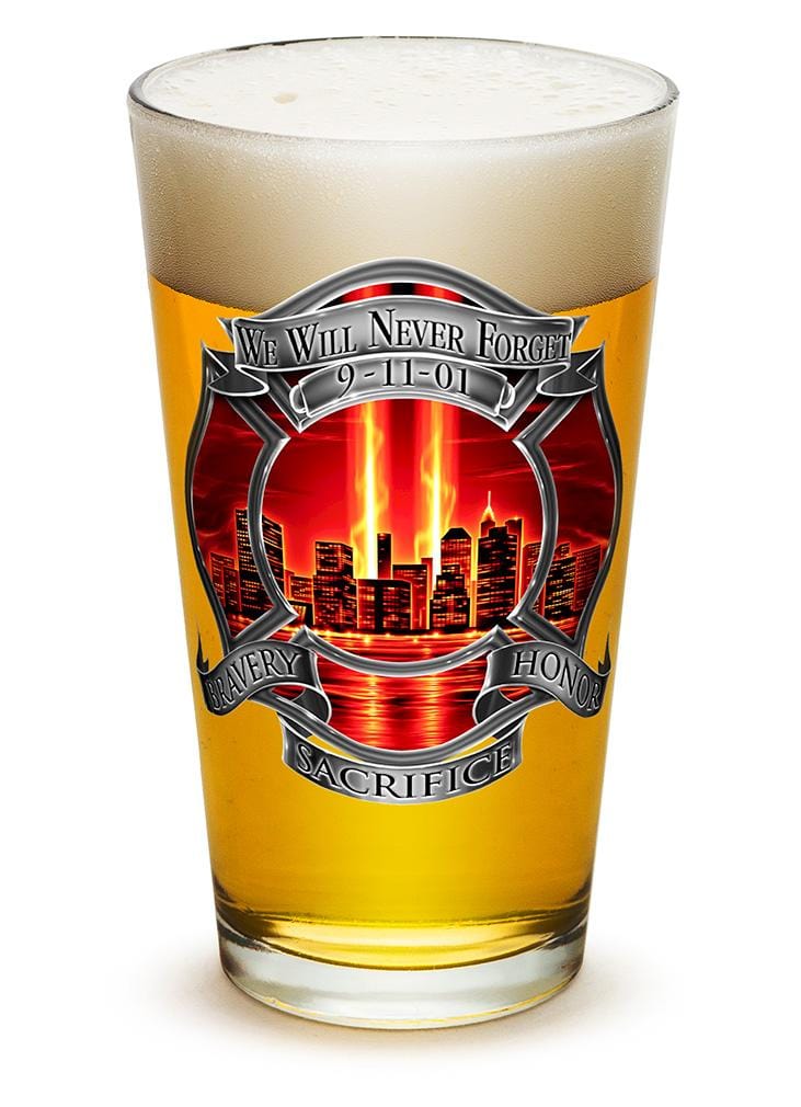 Tribute High Honor Red Firefighter 16oz Shooter Shot Glass Glass Set