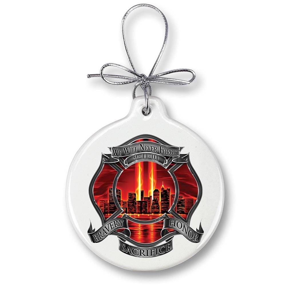 Red High Honor Firefighter Tribute Christmas Tree Ornaments