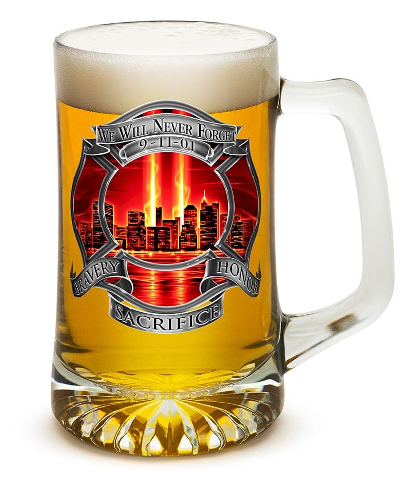Tribute High Honor Red Firefighter 25oz Tankard Glass Glass Set