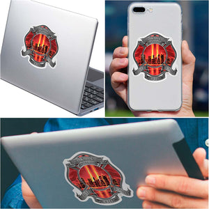 More Picture, Red High Honor Firefighter Tribute Premium Reflective Decal