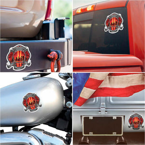 More Picture, Red High Honor Firefighter Tribute Premium Reflective Decal