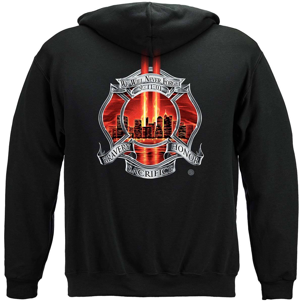 Red Tribute High Honor Firefighter Premium Hooded Sweat Shirt