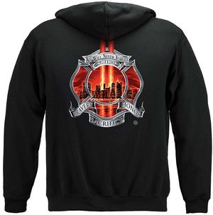 More Picture, Red Tribute High Honor Firefighter Premium Hooded Sweat Shirt