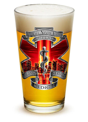 More Picture, Tribute High Honor Red EMS 16oz Pint Glass Glass Set