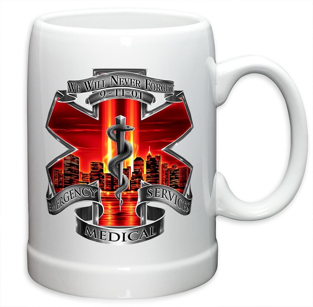 Tribute High Honor Red EMS EMT Stoneware White Coffee Mug Gift Set