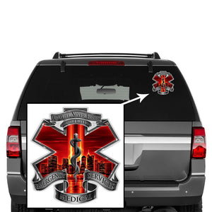 More Picture, Red High Honor EMS Tribute Premium Reflective Decal