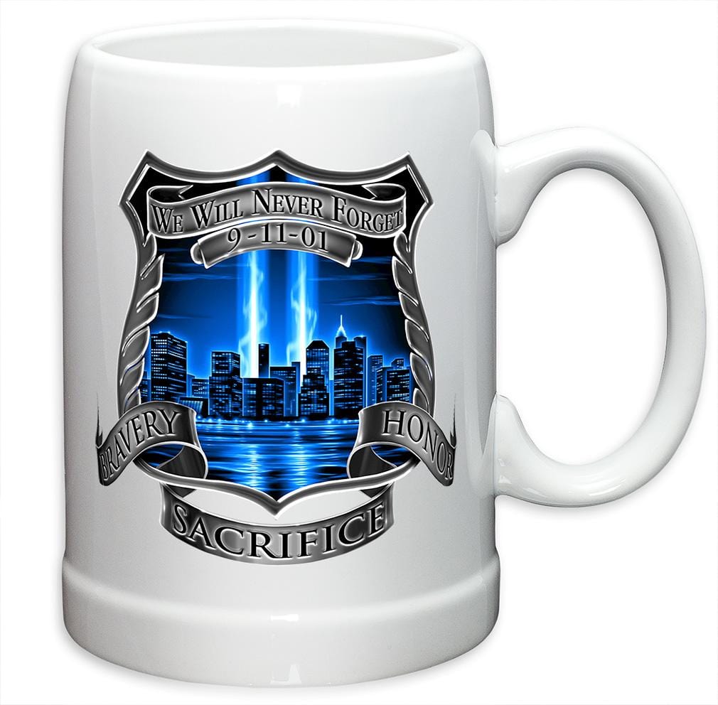 Law Enforcement Tribute High Honor Police Stoneware White Coffee Mug Gift Set