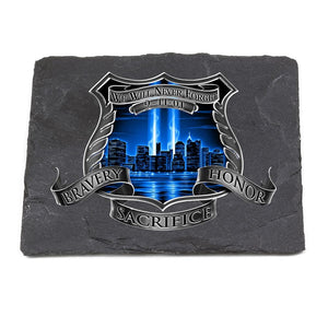 More Picture, Law Enforcement After Math 911 Police Black Slate 4IN x 4IN Coasters Gift Set