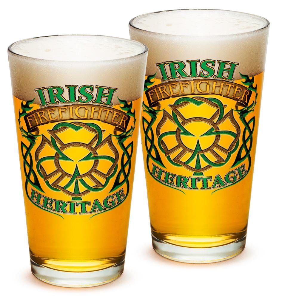 Firefighter Irish Heritage 16oz Pint Glass Glass Set