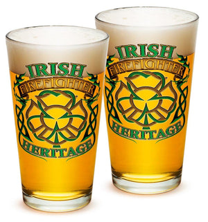 More Picture, Firefighter Irish Heritage 16oz Pint Glass Glass Set