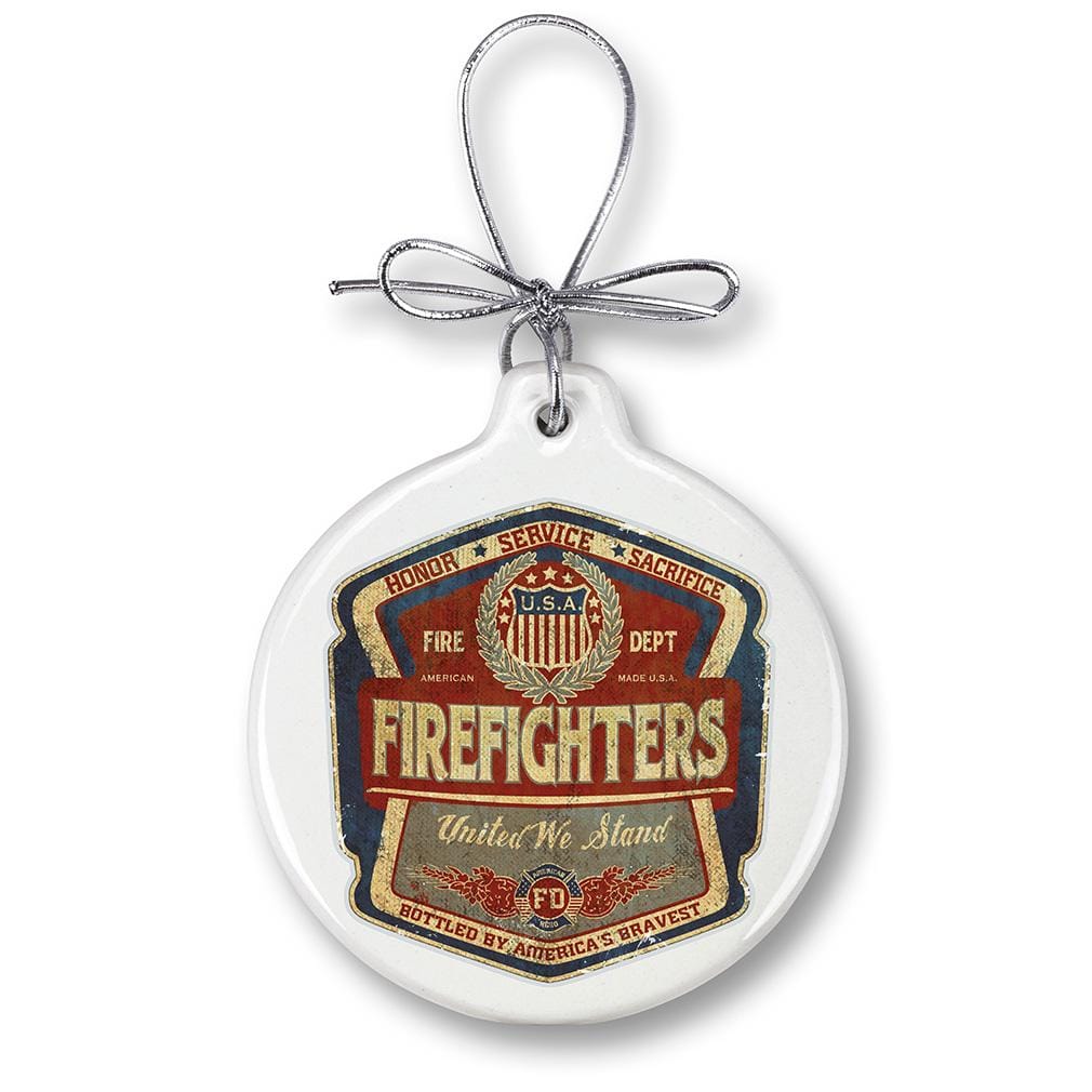 Firefighter Denim Fade Christmas Tree Ornaments