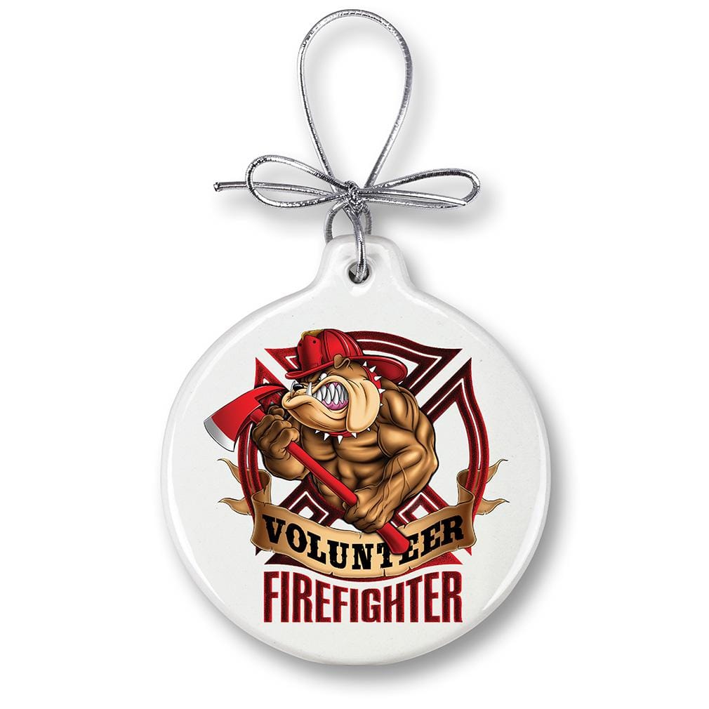 Firefighter Volunteer Dog Christmas Tree Ornaments