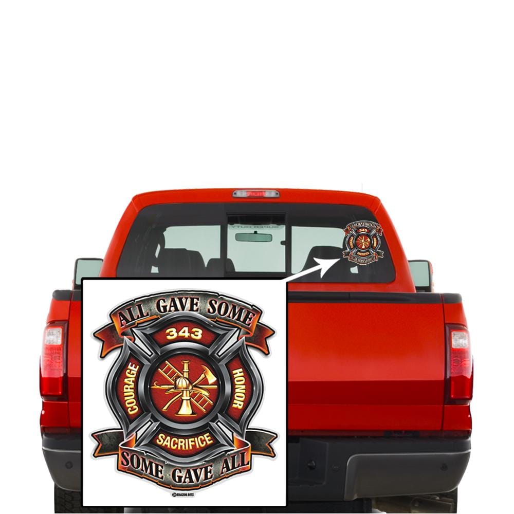 Fire Honor Courage sacrifice 343 Badge Premium Reflective Decal