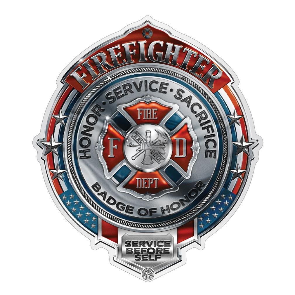 Fire Honor service Sacrifice Chrome Badge Premium Reflective Decal