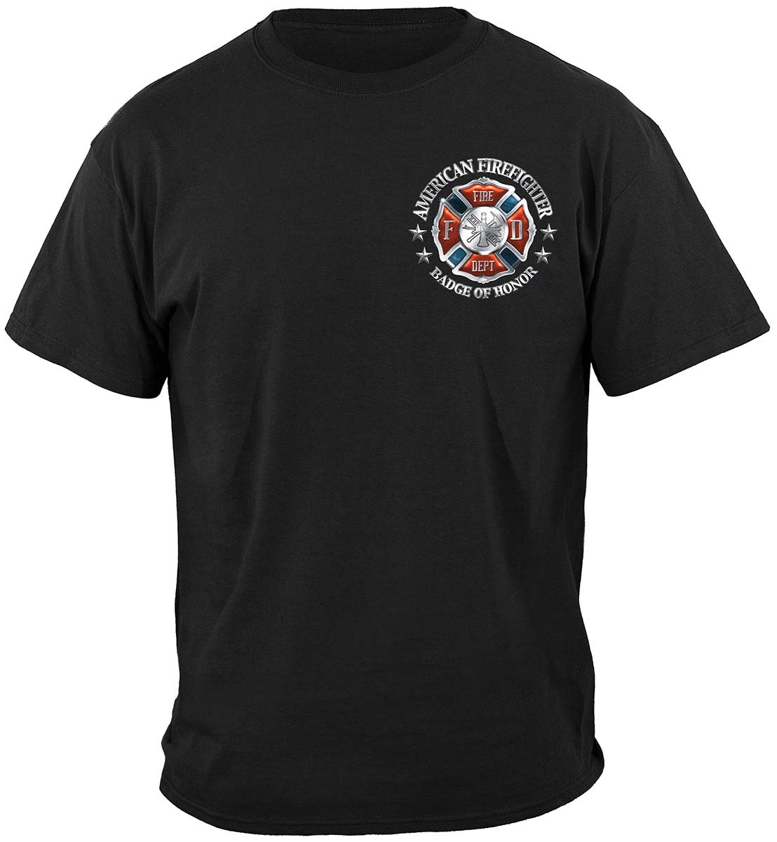 Fire Honor Service Sacrifice Chrome Badge Premium Long Sleeves