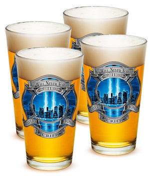 More Picture, 911 Firefighter Blue Skies 16oz Pint Glass Glass Set