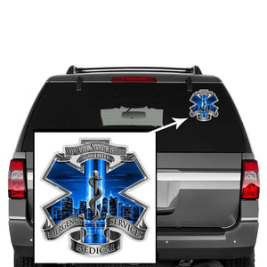 More Picture, 911 EMS Blue Skies We Will Never Forget Premium Reflective Decal
