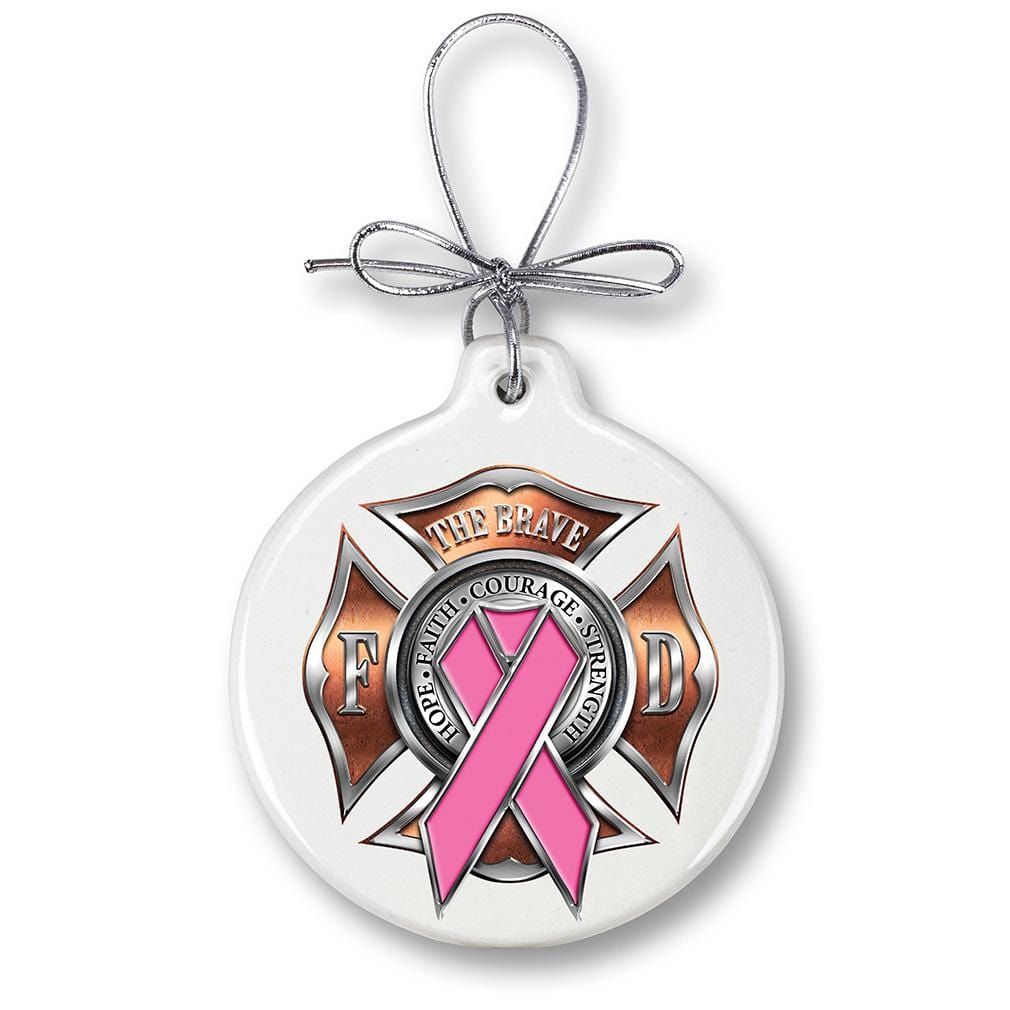 Firefighter Race For A Cure Christmas Tree Ornaments