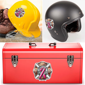 More Picture, Firefighter Race For a Cure Premium Reflective Decal
