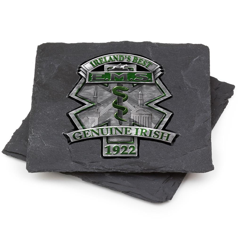 EMS EMT Ireland Best Black Slate 4IN x 4IN Coasters Gift Set