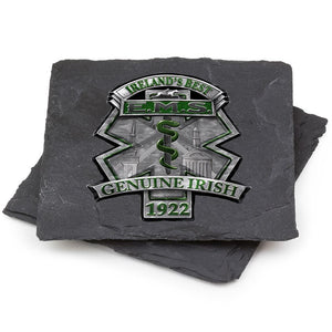 More Picture, EMS EMT Ireland  Iriah Best Black Slate 4IN x 4IN Coasters Gift Set