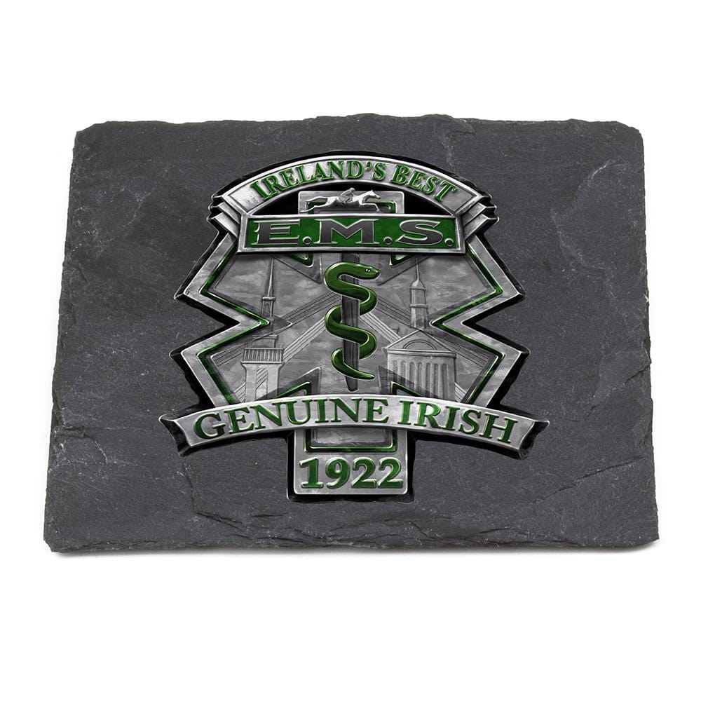 EMS EMT Ireland Best Black Slate 4IN x 4IN Coasters Gift Set