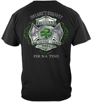 More Picture, Firefighter Garda Irish Ireland's Irish Bravest Premium T-Shirt