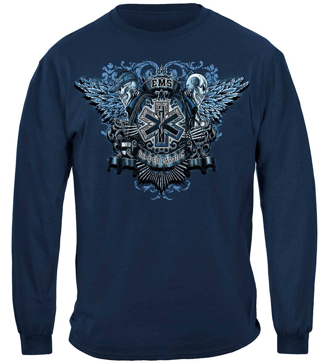 EMS Skull Wings Full Premium Hooded Sweat Shirt