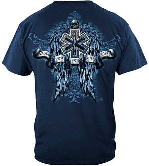 More Picture, EMS Skull Wings Full Premium T-Shirt