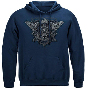 More Picture, Law Skull Wings Full Premium Hooded Sweat Shirt