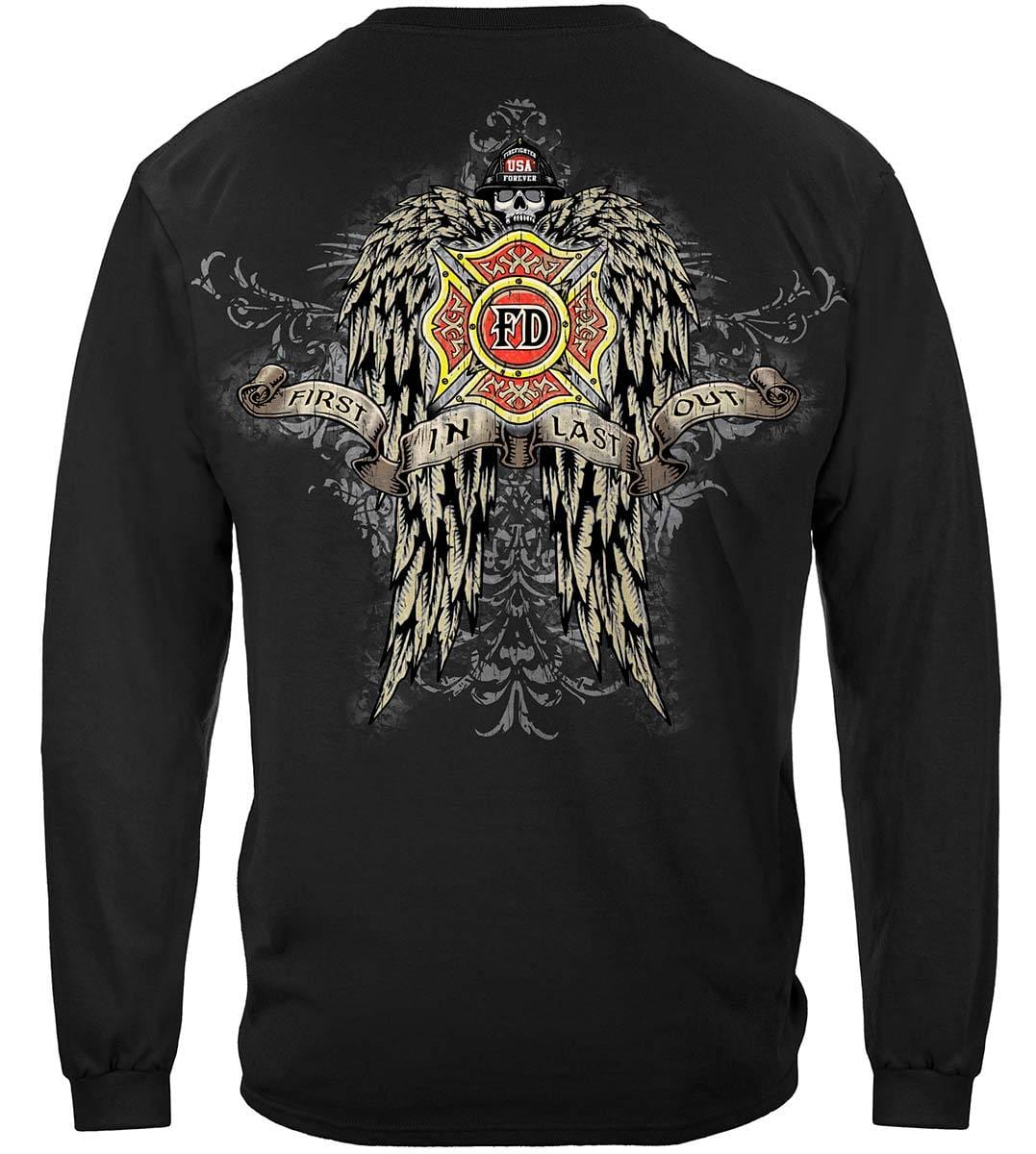Firefighter Skull Wings Full Premium Long Sleeves
