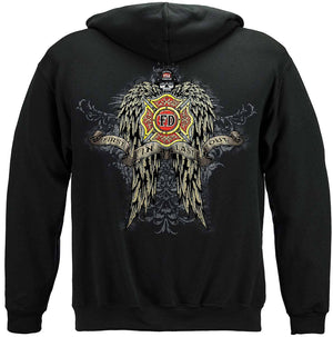 More Picture, Firefighter Skull Wings Full Premium T-Shirt