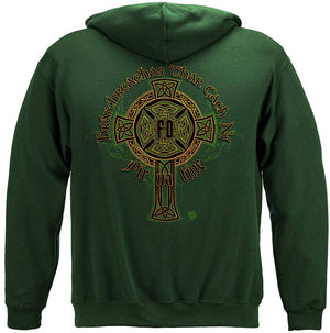 More Picture, Irish Firefighter Gold Cross Premium T-Shirt
