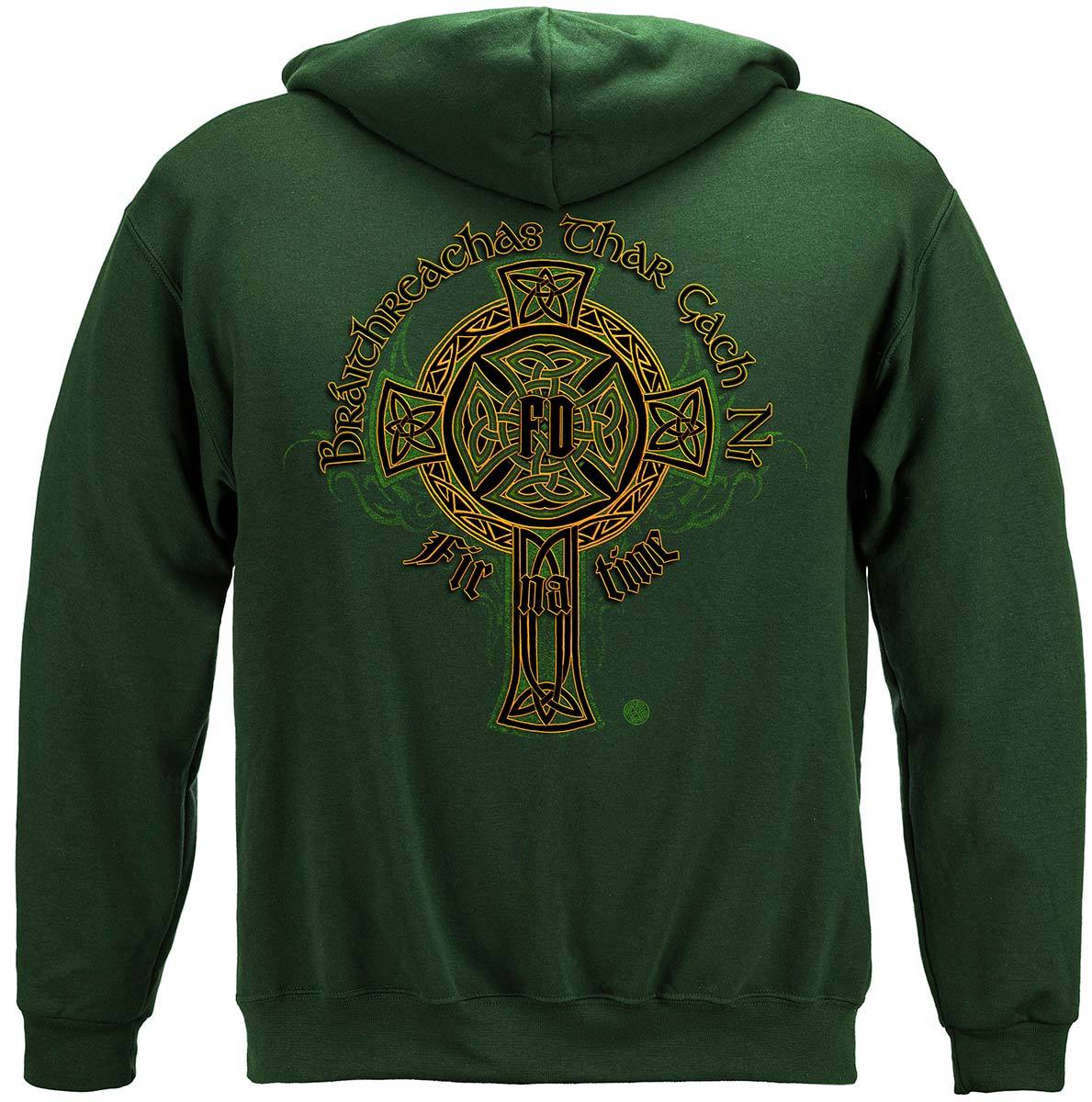 Irish Firefighter Gold Cross Premium Hooded Sweat Shirt