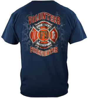 More Picture, Fire Dept Faded Planks Premium T-Shirt
