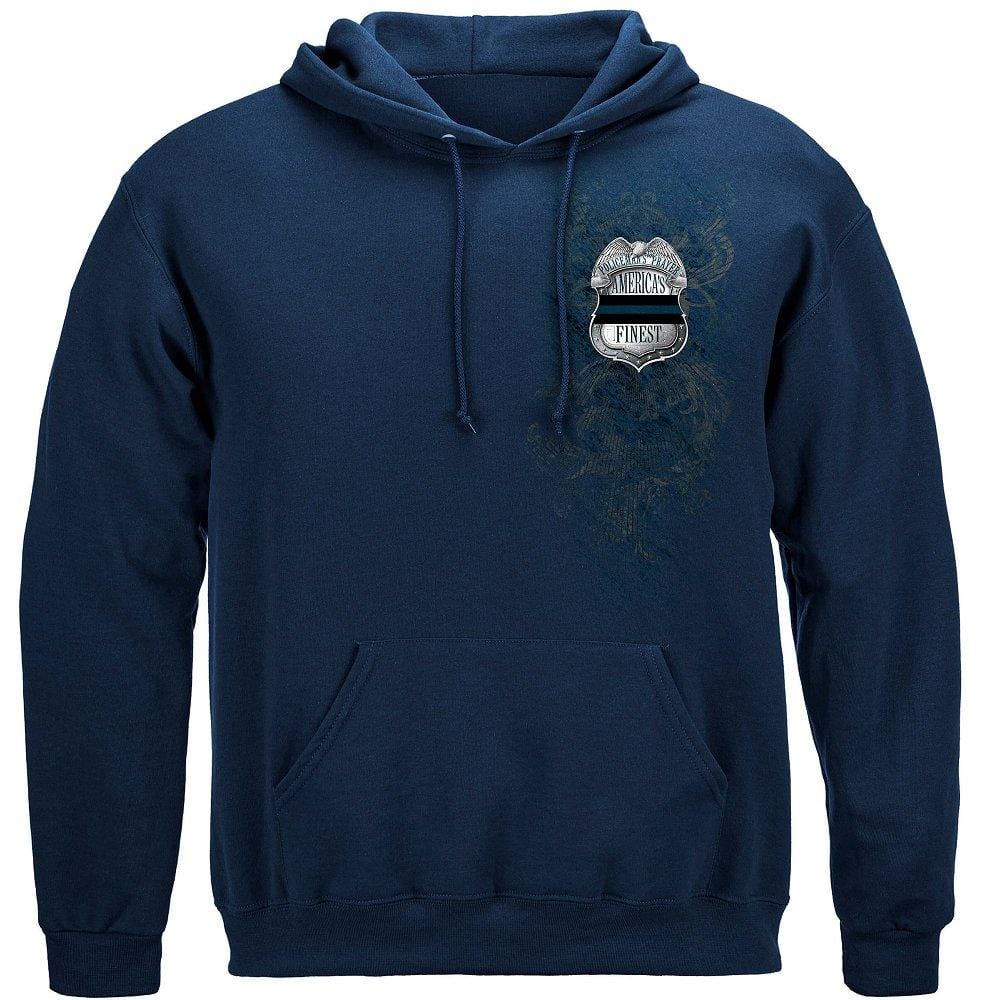 Policeman&#39;s Chrome Badge With Policeman&#39;s Prayer Premium Long Sleeves