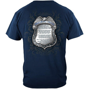 More Picture, Policeman's Chrome Badge With Policeman's Prayer Premium Hooded Sweat Shirt