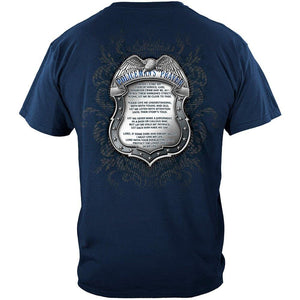 More Picture, Policeman's Chrome Badge With Policeman's Prayer Premium T-Shirt