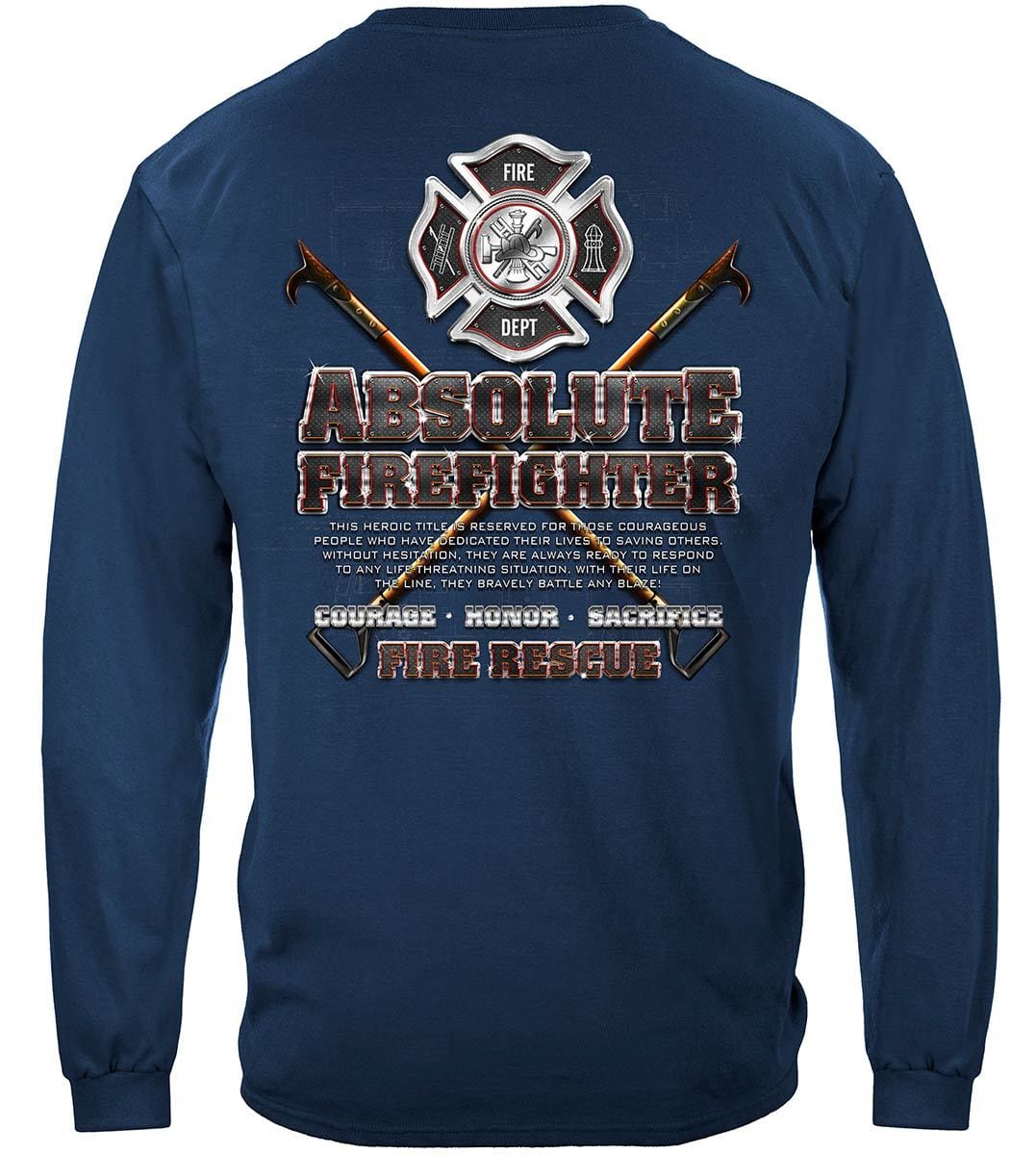Absolute Firefighter Blue Print Premium Hooded Sweat Shirt