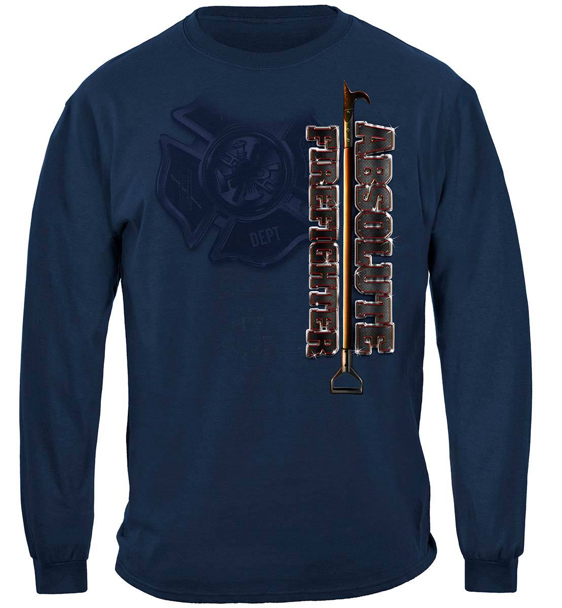 Absolute Firefighter Blue Print Premium Hooded Sweat Shirt