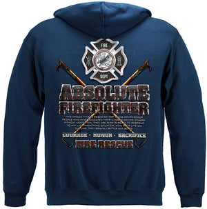 More Picture, Absolute Firefighter Blue Print Premium Hooded Sweat Shirt