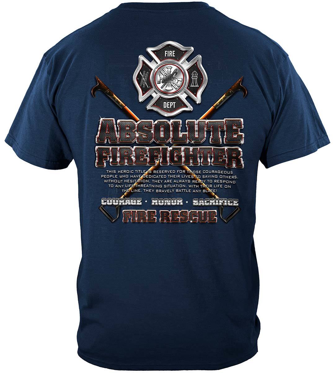 Absolute Firefighter Blue Print Premium T-Shirt