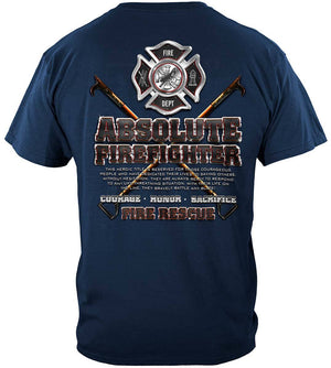 More Picture, Absolute Firefighter Blue Print Premium Hooded Sweat Shirt